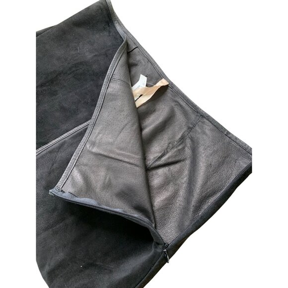 NWT Bailey 44 Pencil Black Suede Ruffle Hem Skirt Size 10 RN10219 - Picture 5 of 7
